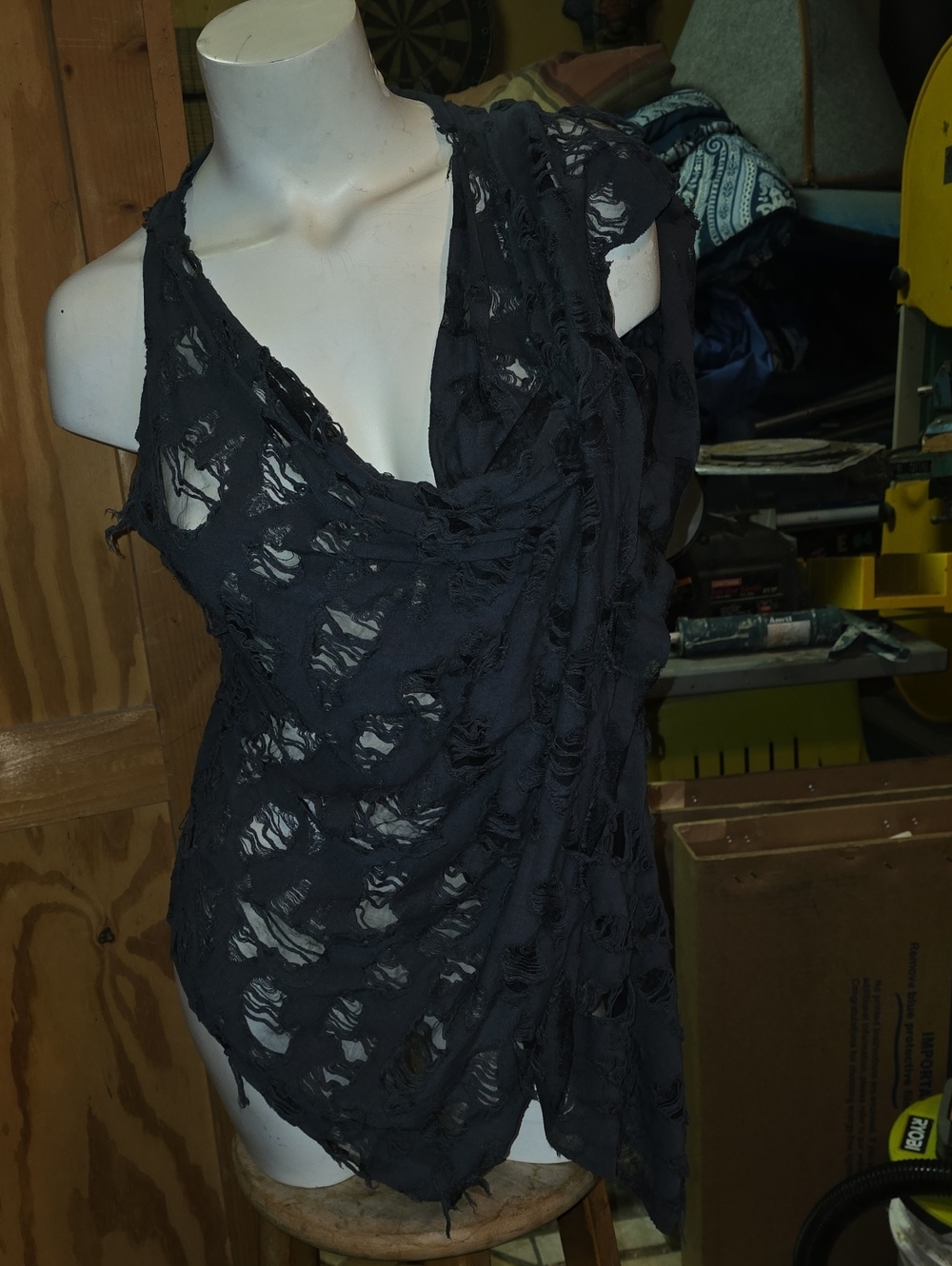 Blue Distressed Cami- Women - Not Sure How This Is Worn